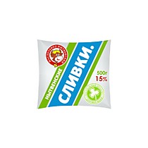 Сливки 15% 0,5 кг